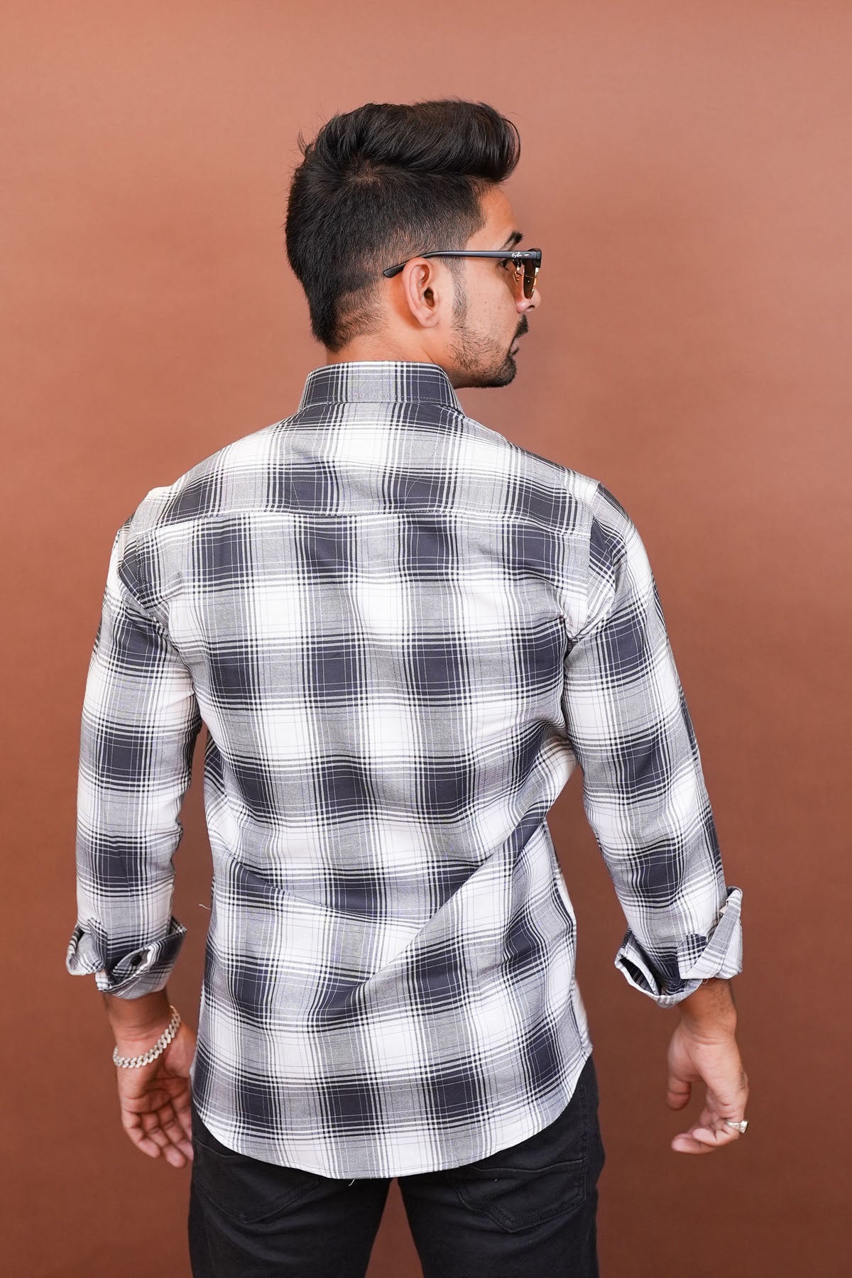 Black Checkered Cotton Shirt