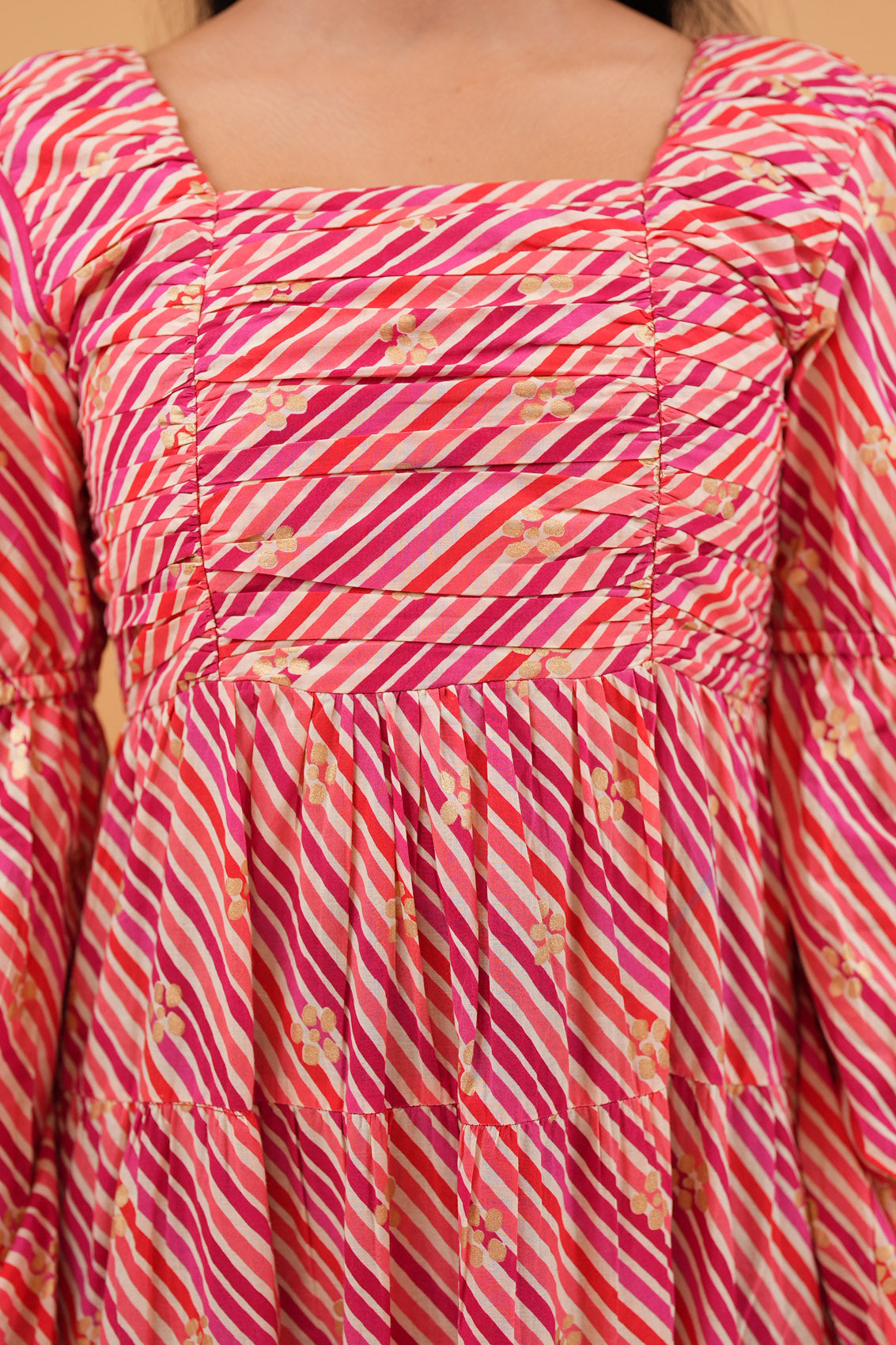 Pink Stripes Long Dress