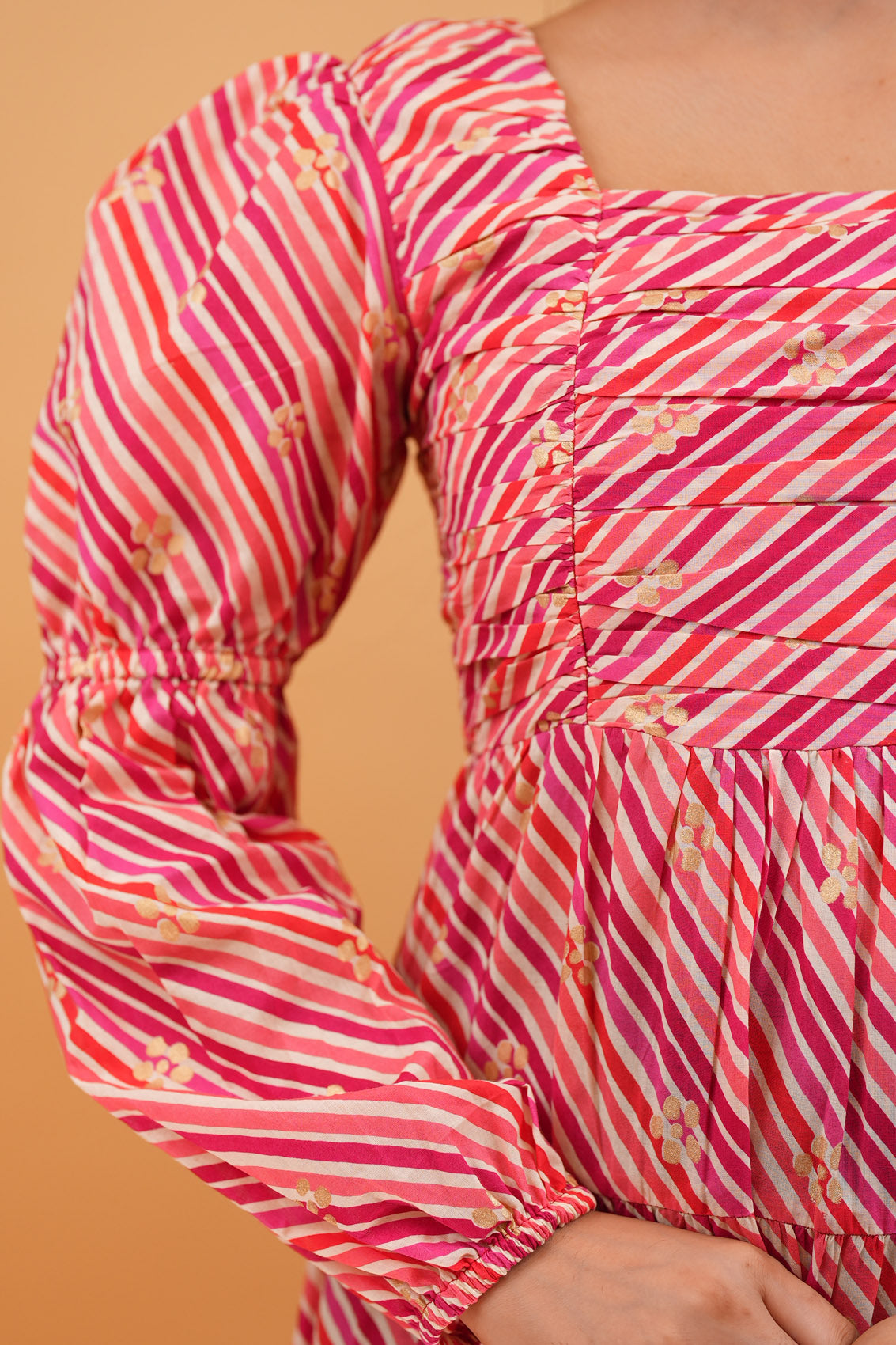 Pink Stripes Long Dress