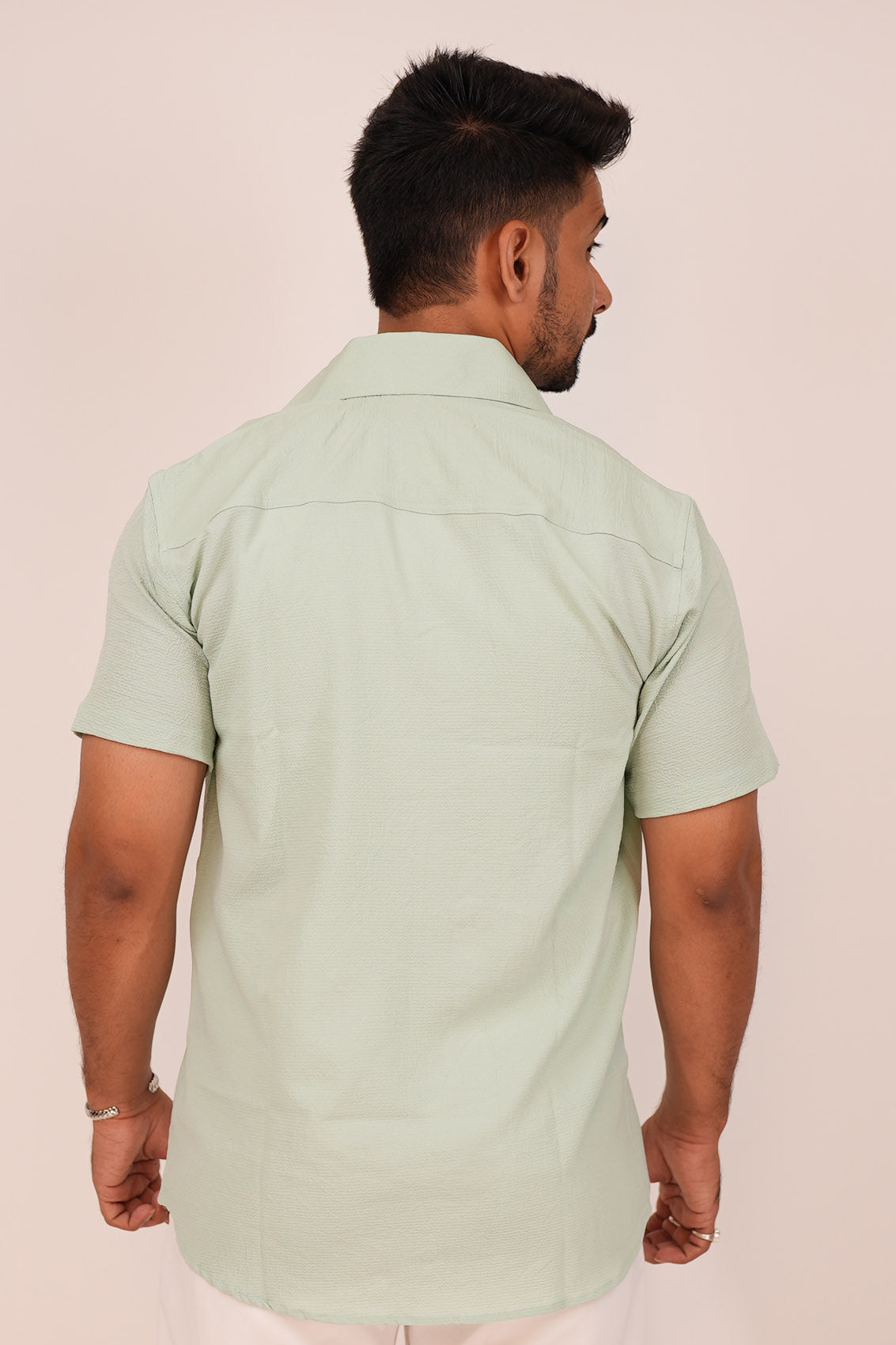 Light Pastel Green Half-Sleeve Shirt
