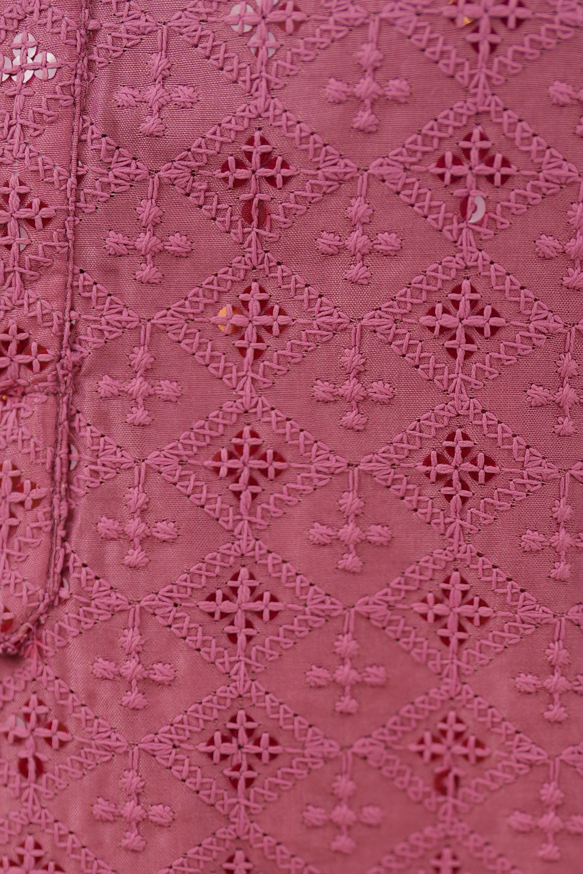 Pink Embroidered Long Festive Kurta