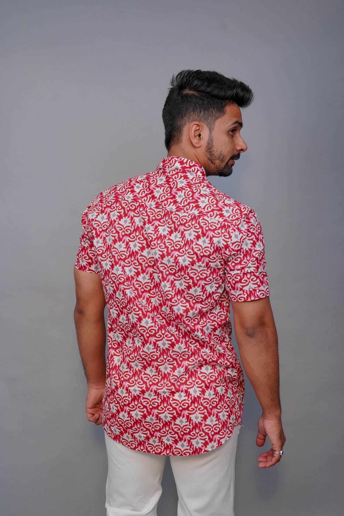 Pink Jaipuri Printed Cotton Half Shirt